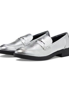 Chinese Laundry Silver Penny Loafers NEW Size 7.5